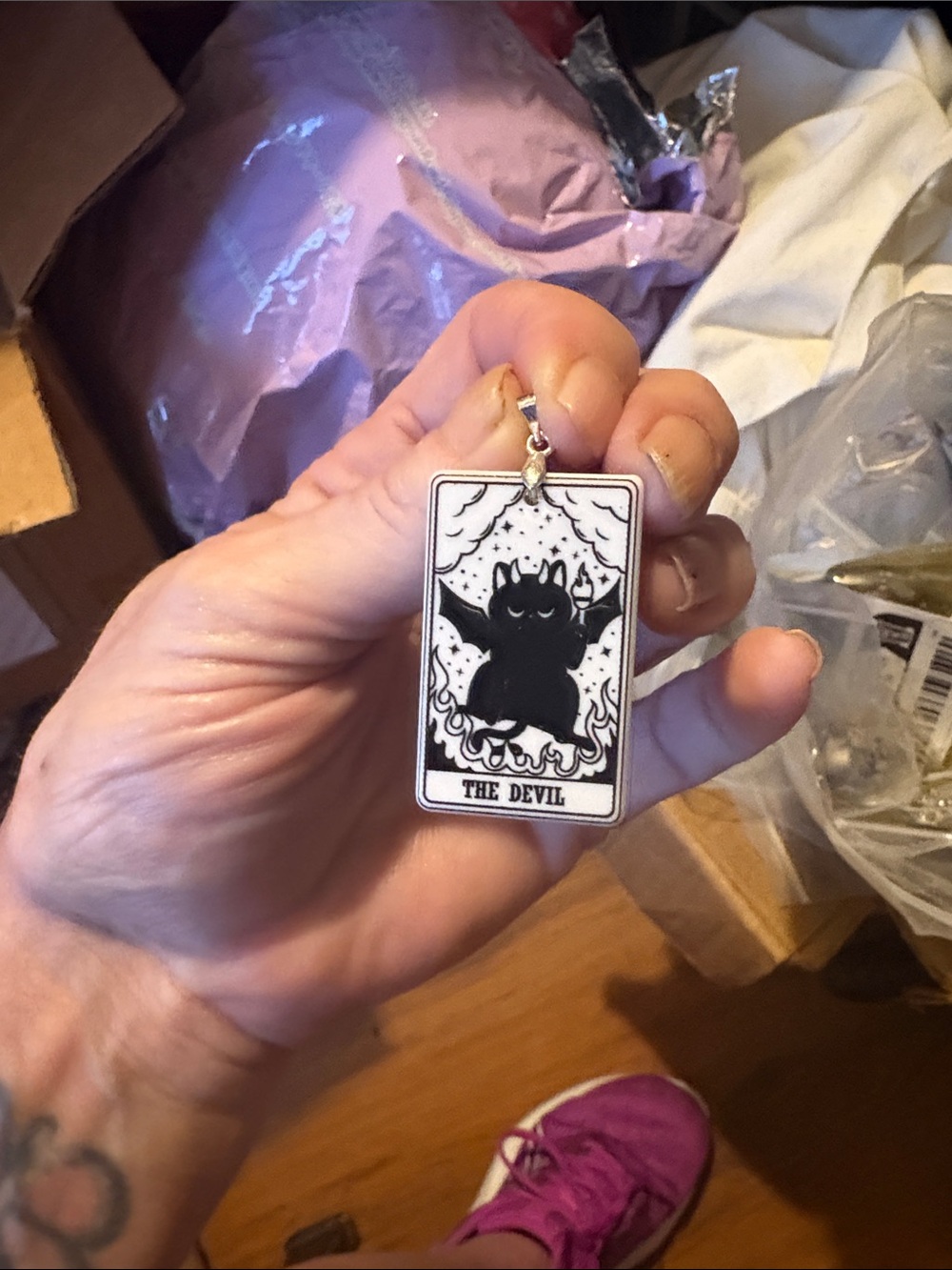 Tarot Bat Cat Pendant